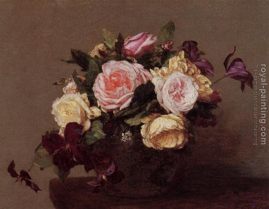 Henri Fantin-Latour : Roses and Clematis